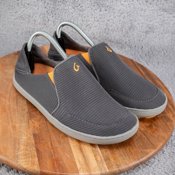 Olukai Nohea Mesh Mens Size US 7 Slip On Grey Casual Loafer Sneakers Shoes - Picture 1 of 7